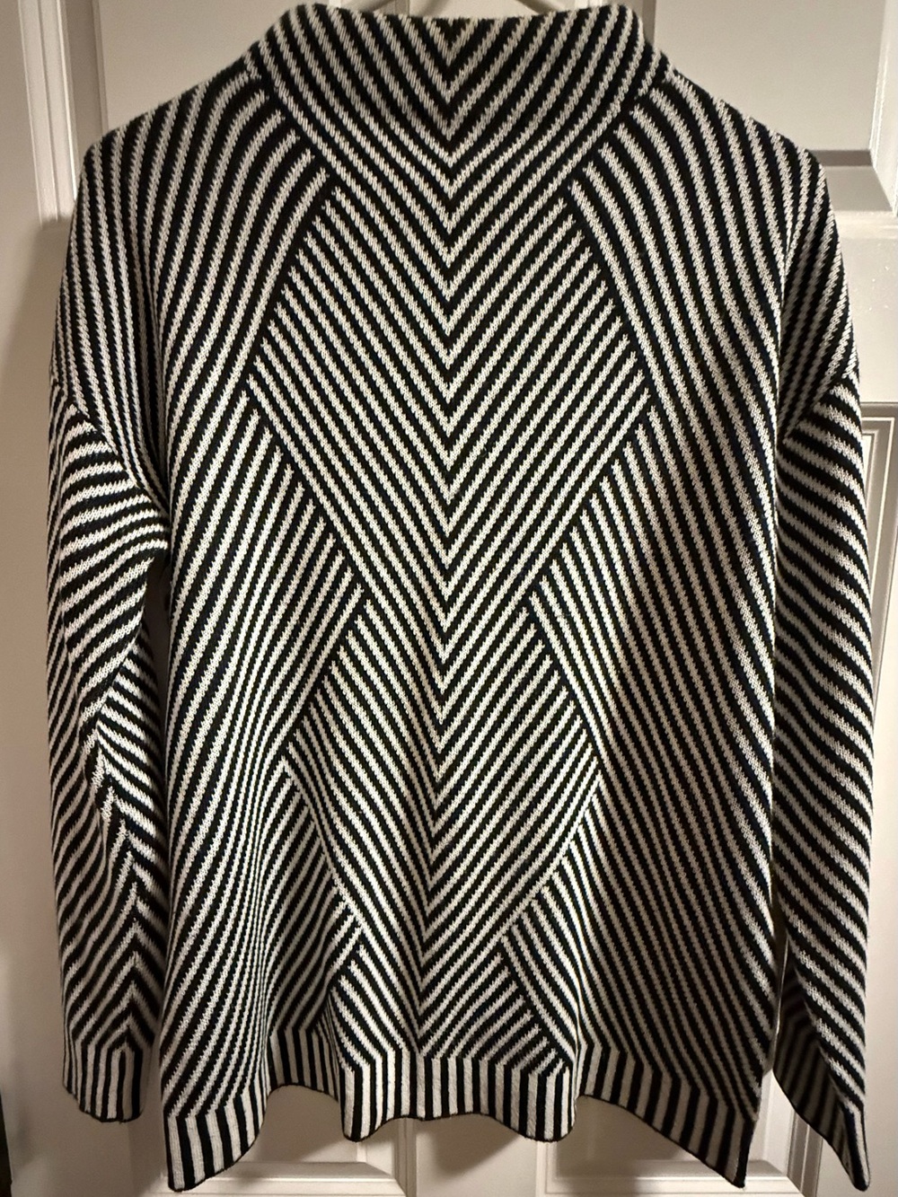 Baltic Born Black and White Chevron Turtleneck Sweater